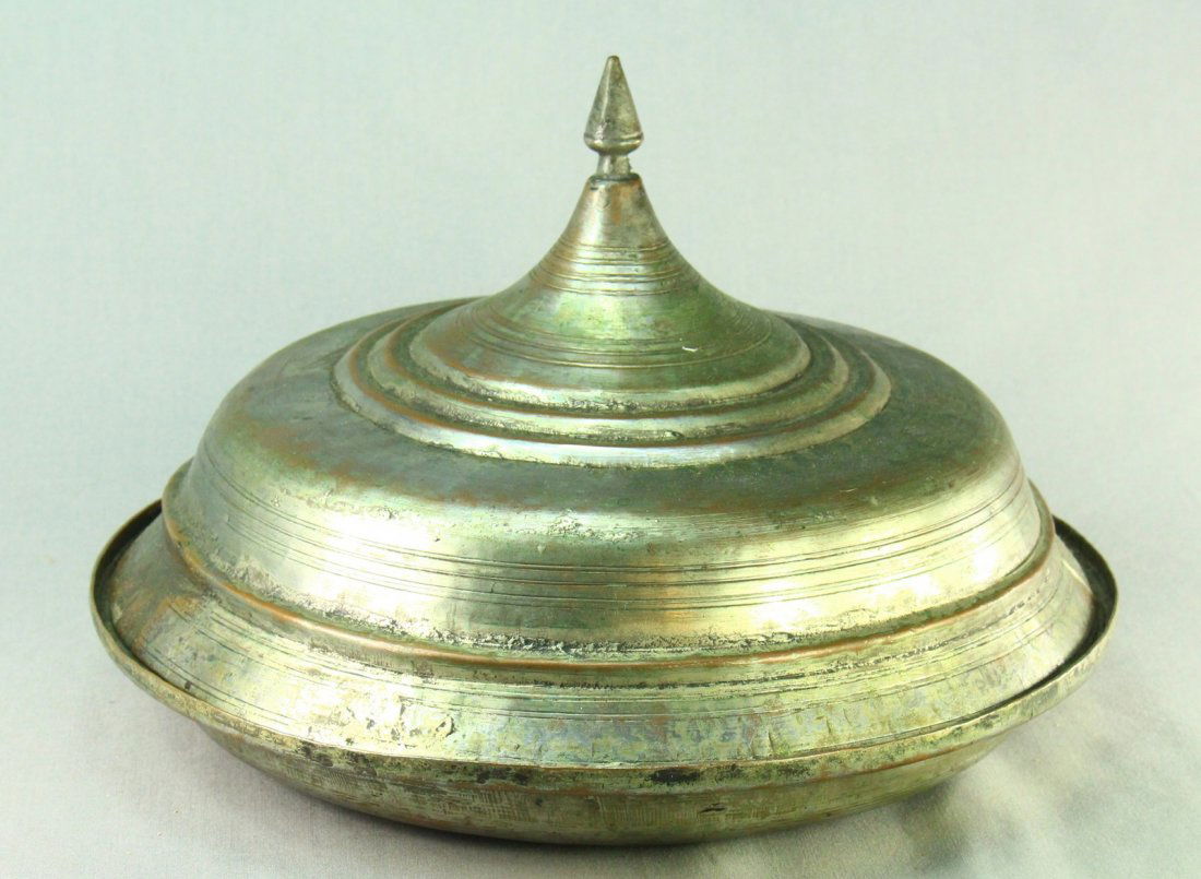 Ottoman Turkey SAHAN Covered Bowl Dish Tin-Lined Copper (1 of 10)