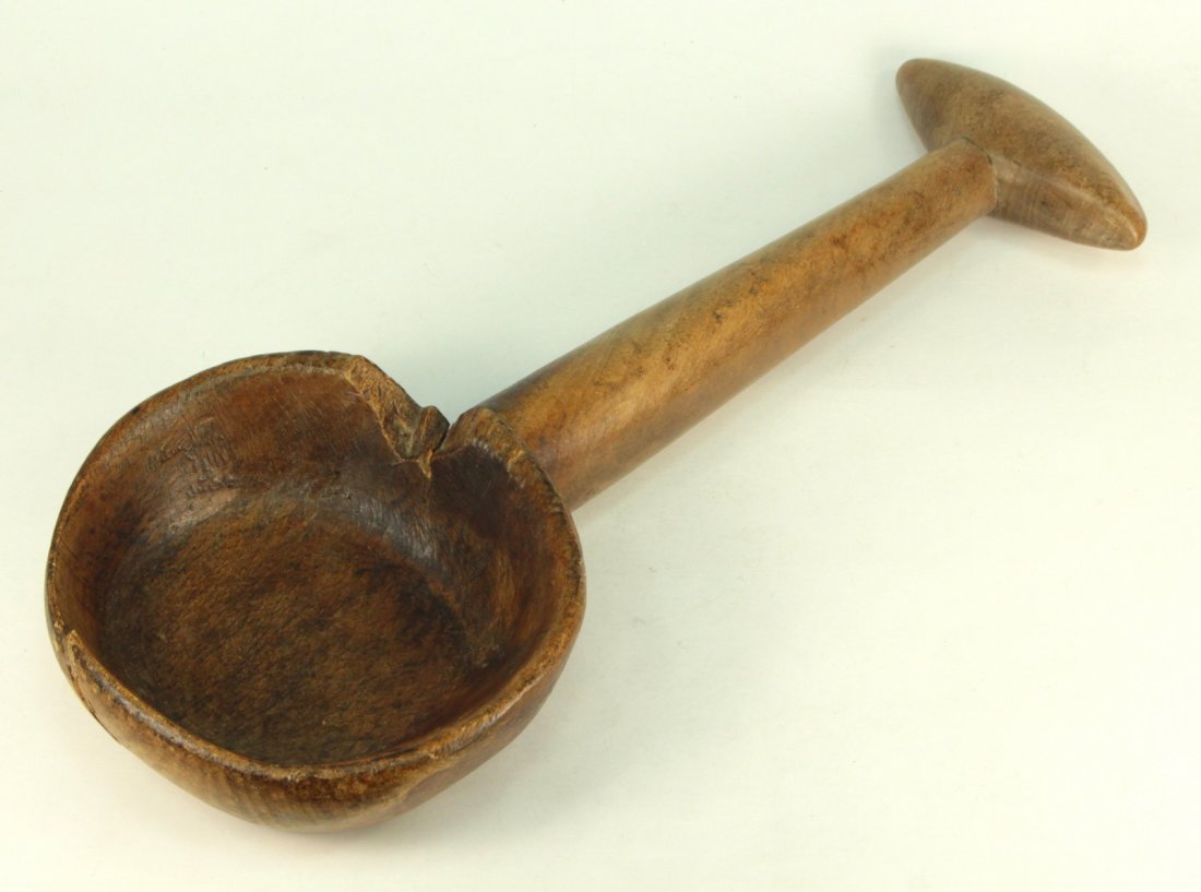 1700's Primitive Carved Wood Large Scoop Spoon Ladle (1 of 10)