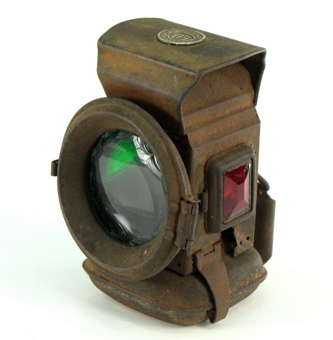 Tin Railroad RR Lantern Lamp Colored Lenses HAECKET (1 of 12)