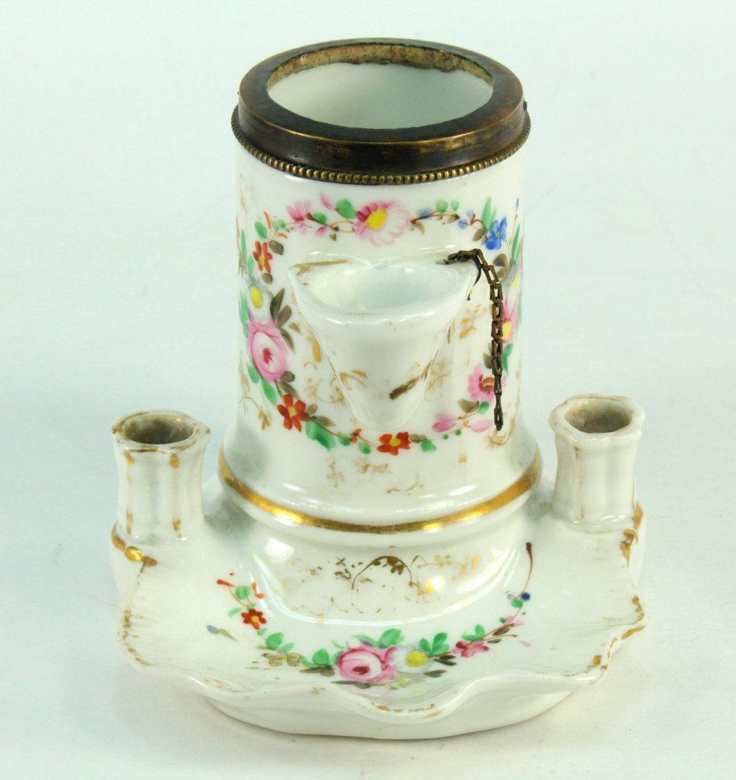 c.1800 Old Paris French Hand Painted Porcelain Inkwell (1 of 13)
