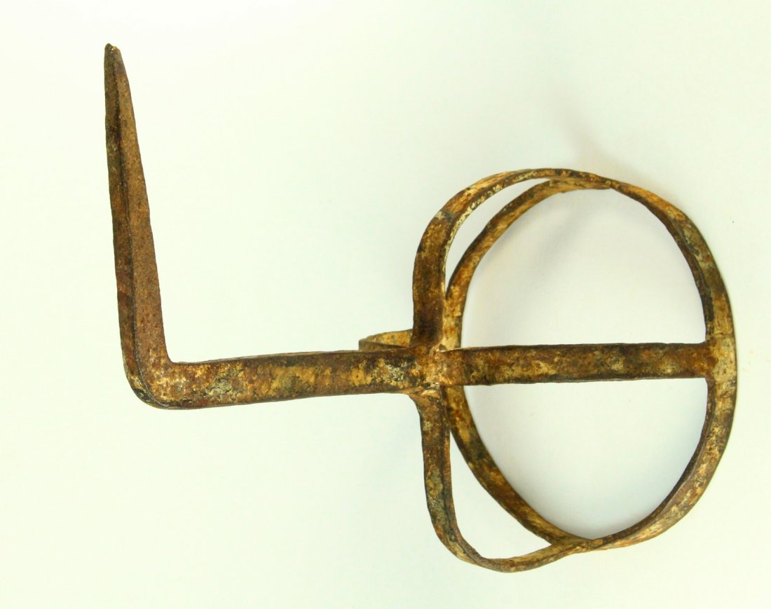 1500's Wrought Iron Castle Wall Torch Holder #2: Early sconce, a pricket torch holder which would be attached to a castle (pallazo) wall. Early sconce, a pricket torch holder which would be attached to a castle (pallazo) wall. Some remnants of origi