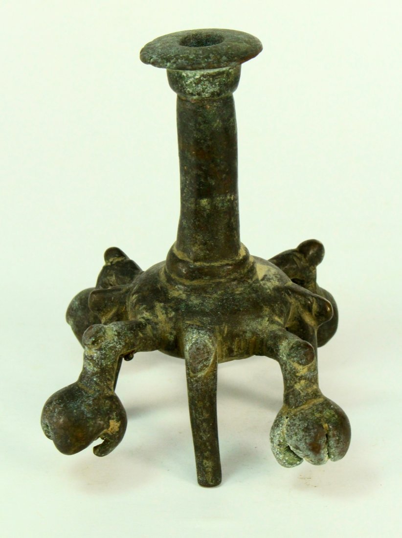 Antique Tibetan Bronze Ritual Candle Holder Censer Bell (1 of 8)