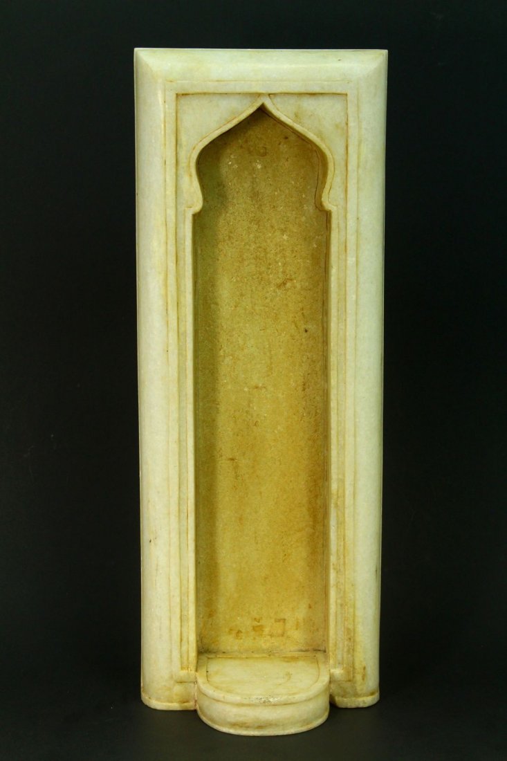 Arabesque Carved White Marble Altar Candle Holder Stand (1 of 6)