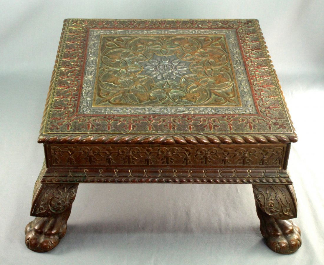 c.1898 India Silver & Brass Table CHAGANAL & VRAIJLAL (1 of 19)