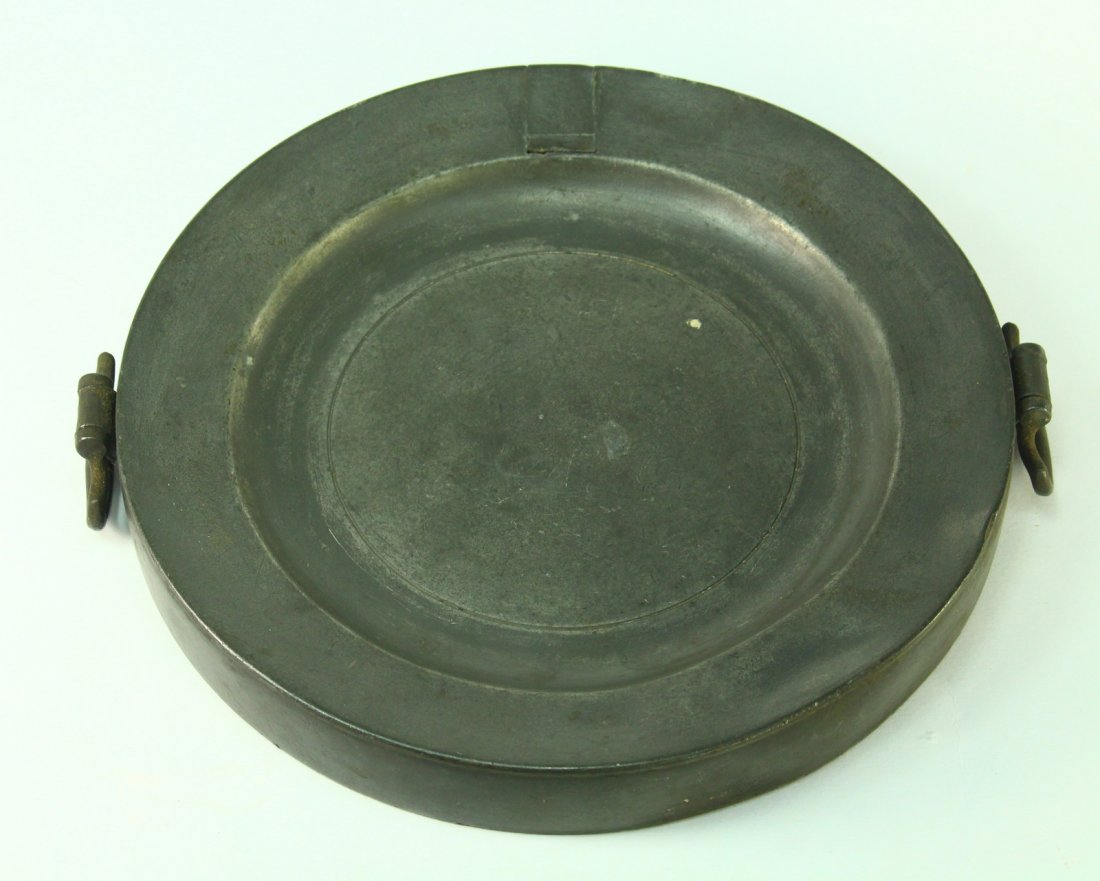 1800's Pewter HotWater Warming Plate BARNARD'S INN