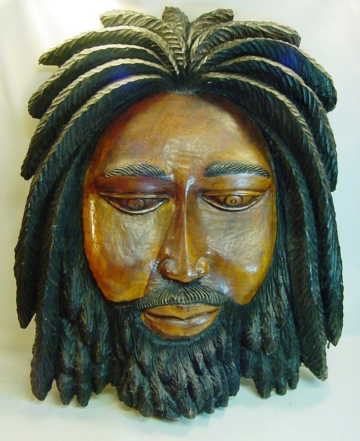 HUGE Authentic Bob Marley Wooden Mask, Jamaica