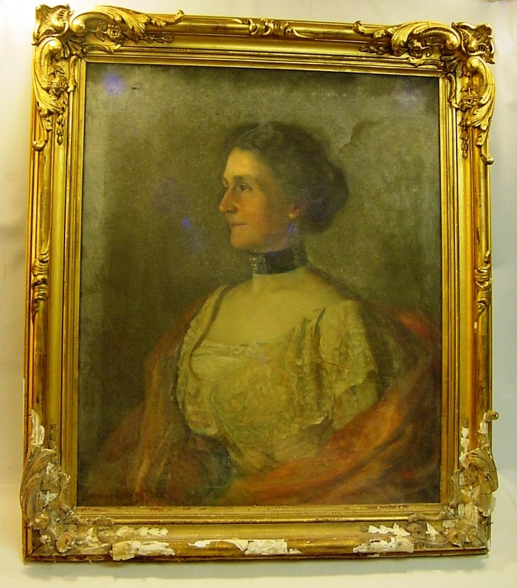William Gerard Barry (Irish,1864-1941) Large O/C: Well mastered portrait of a lady painted by the Irish/American artist William Gerard Barry (1864 - 1941). He was born in Ballyadam, Carrigtwohill, County Cork, Ireland and most of his life he traveled
