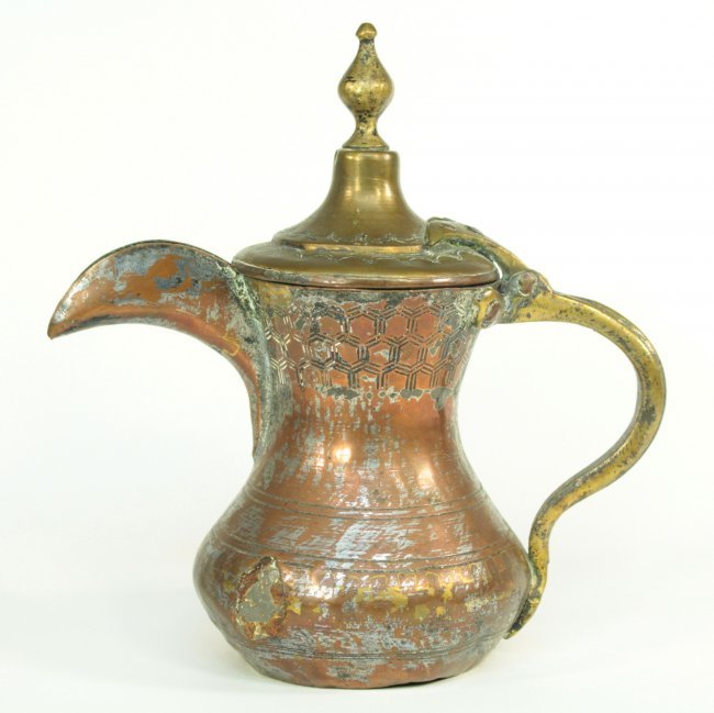 1800's Islamic Tooled Copper Coffee Tea Pot (1 of 10)