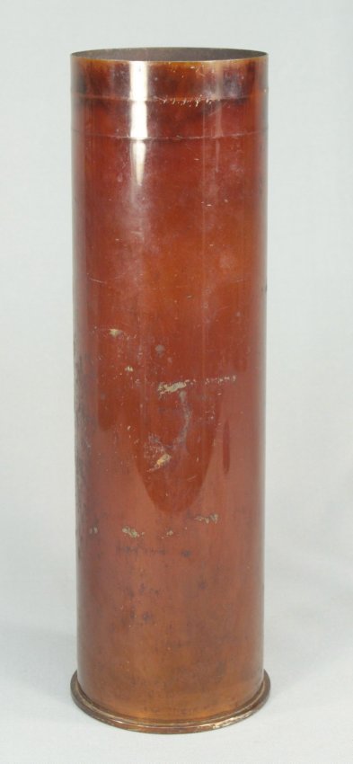 1953 KOREAN WAR 105mm Artllery Shell Cartridge M14B1: Thick steel, lacquered to prevent corrosion. Large artillery shell from the Korean War period. Marked on the underside: 105MM M14B1 / 1953 / EPO-5-22. Also markings on the underside of the Fuze. M14B1