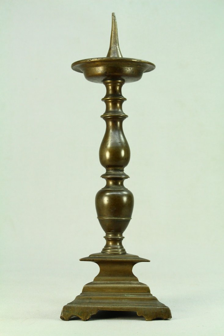 1600/1700's Baroque Bronze Pricket Candle Holder 13+" (1 of 10)