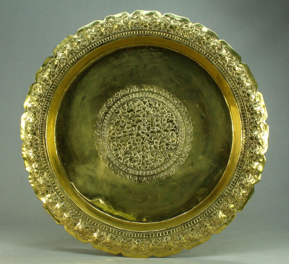 Attrib. EGIDIO CASAGRANDE (1911-1963) Brass Footed Tray (1 of 10)