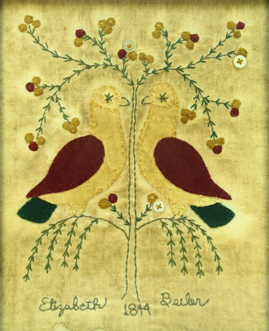 Dated 1844 Needlework Textile Sampler Elizabeth Barber (1 of 8)