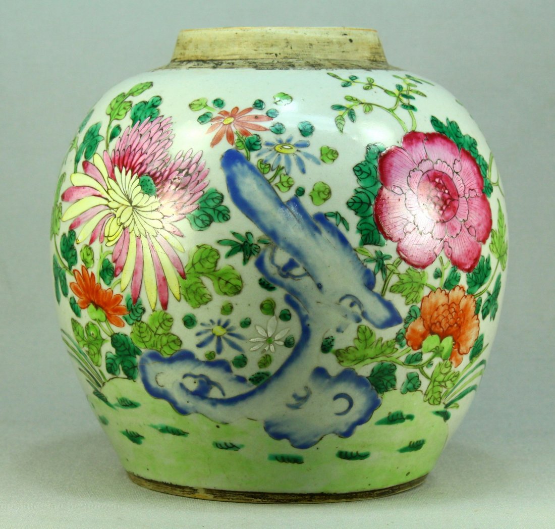 19th c. Chinese Hand Enameled Porcelain Ginger Jar (1 of 10)