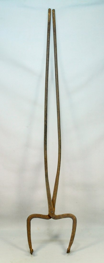 Antique 55" Wrought Iron Foundry Blacksmithing Tongs (1 of 10)