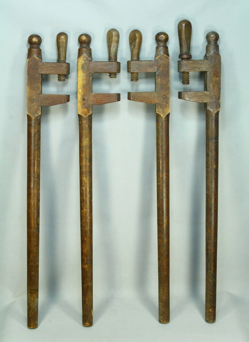 Antique Stained Maple Wood Quilt Frame Clamps (1 of 10)