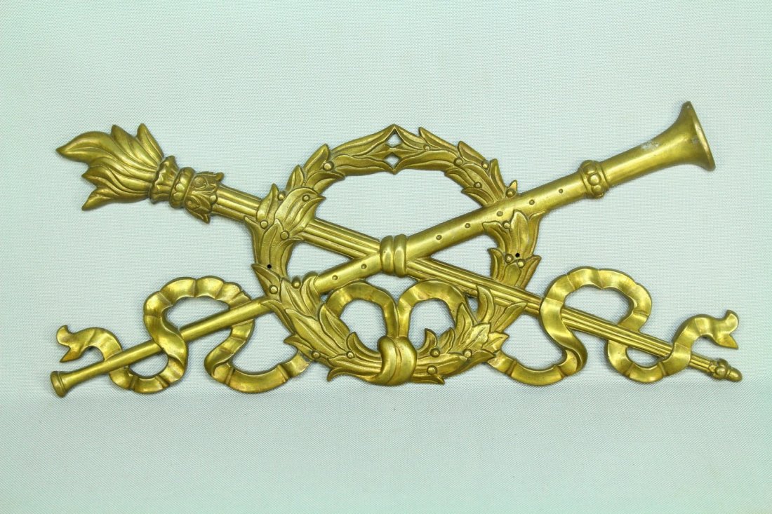 Antique French EMPIRE Lg Cast Bronze Applique Ornament (1 of 8)