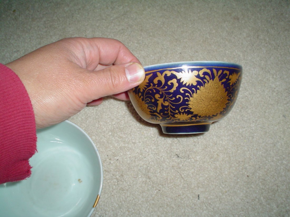 A pair of ming blue bowls, ming mark - 2