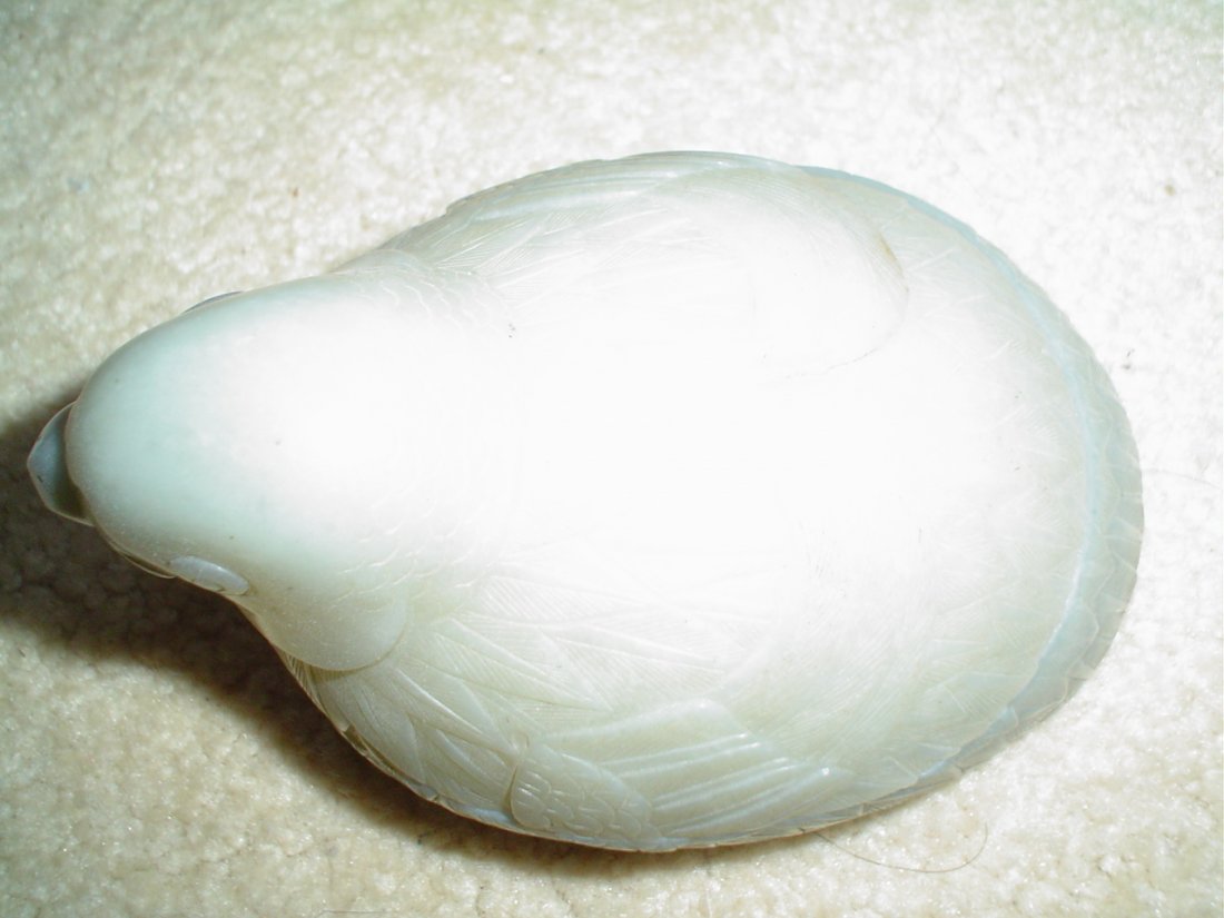 Chinese qing dynasty jade bird carving. - 2