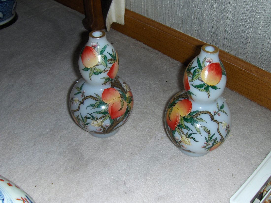 two glass vases. nice design. (1 of 3)