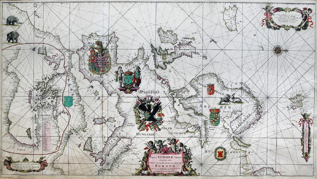 De Wit Portolan Sea Chart of Europe (1 of 2)