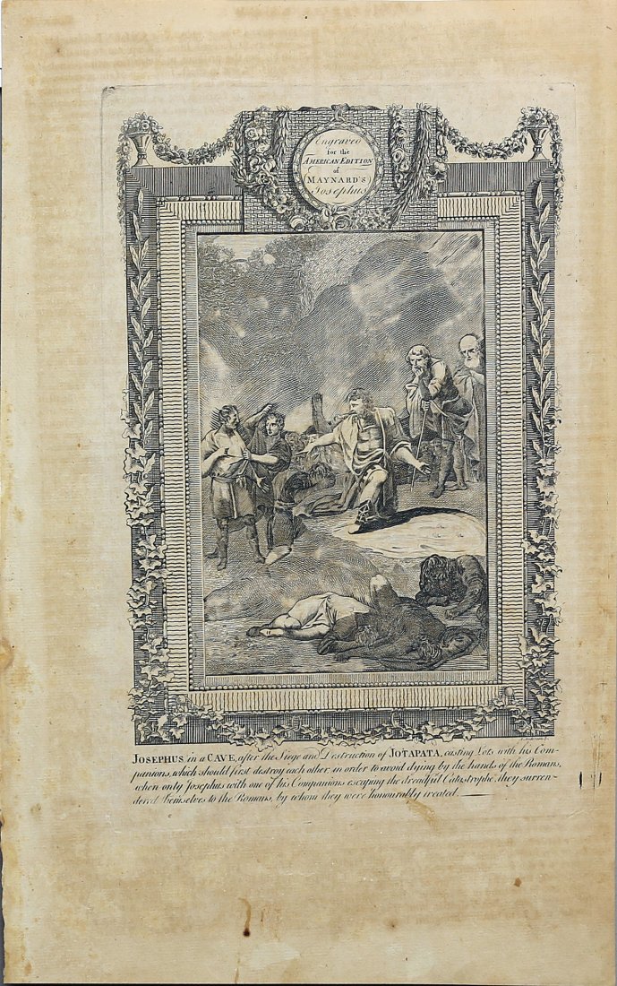 3 Prints from American Edition of Maynard’s Josephus: Three Prints from the American Edition of Maynard’s “Josephus”. George Henry Maynard, After Flavius Josephus. New York: W. Durell, 1792-94 approx. 11 x 8 1/2 inches.