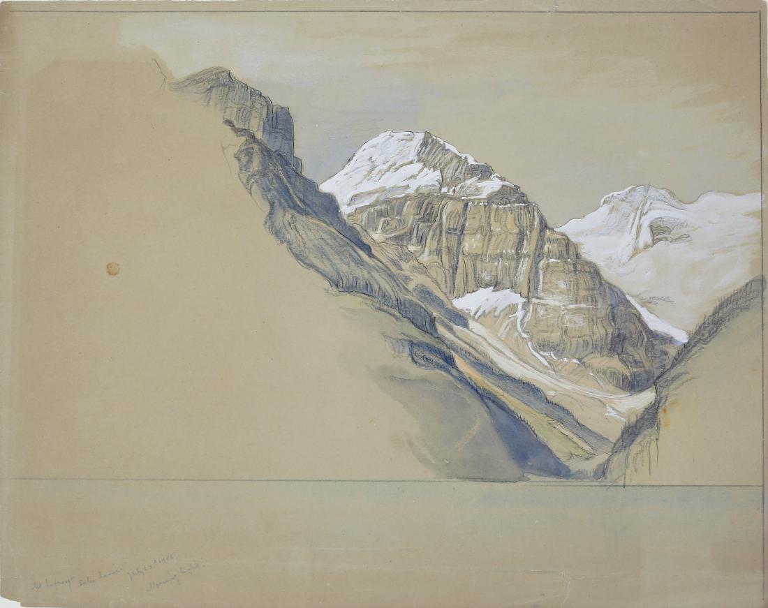 Majestic watercolor view of Mount Lefroy and Lake (1 of 1)