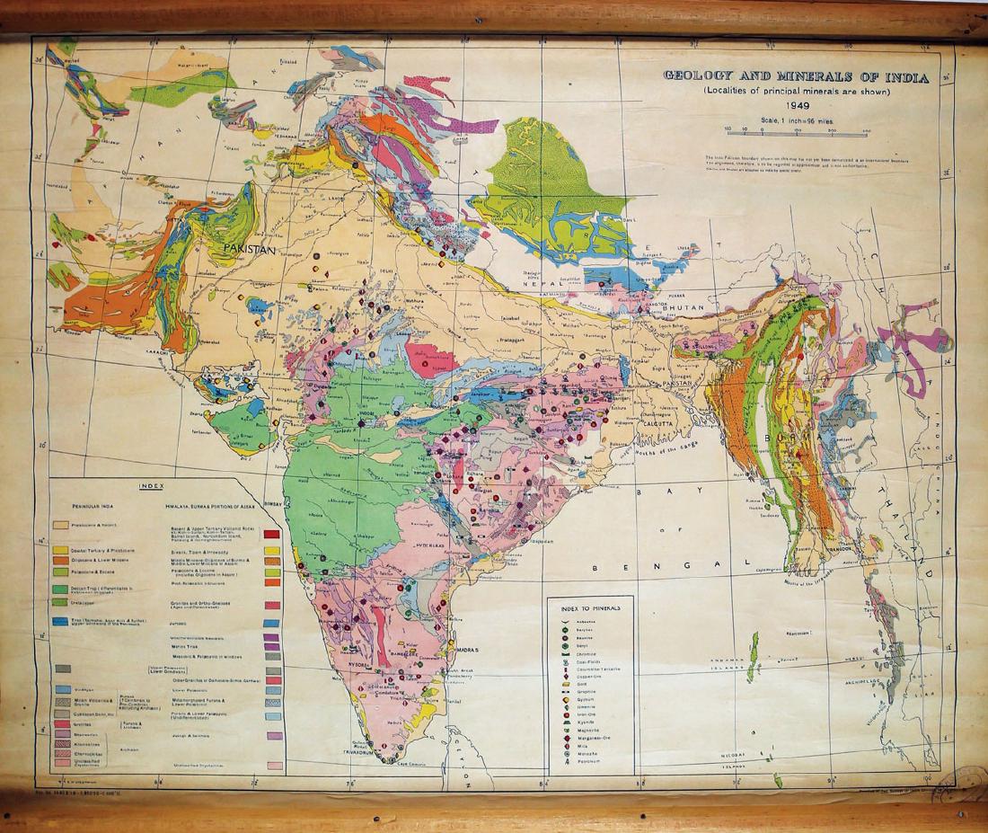 Indian Government Survey Map of Geology and Minerals of (1 of 1)
