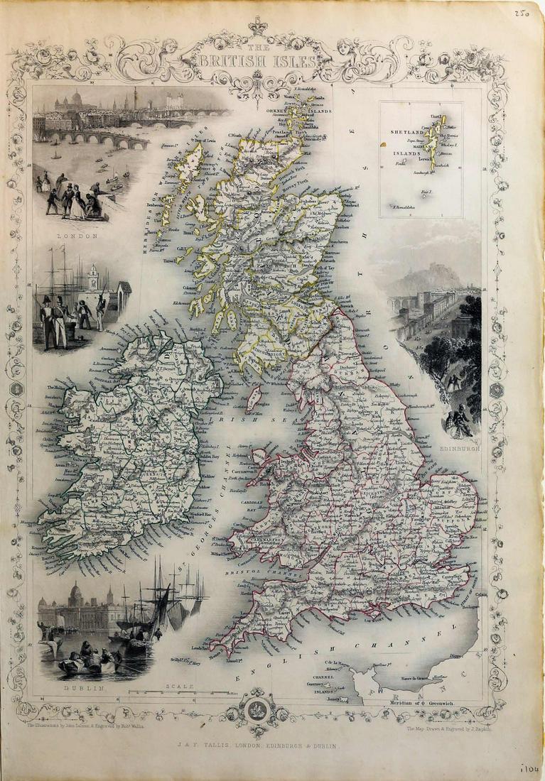 Tallis & Rapkin Map of The British Isles (1 of 1)