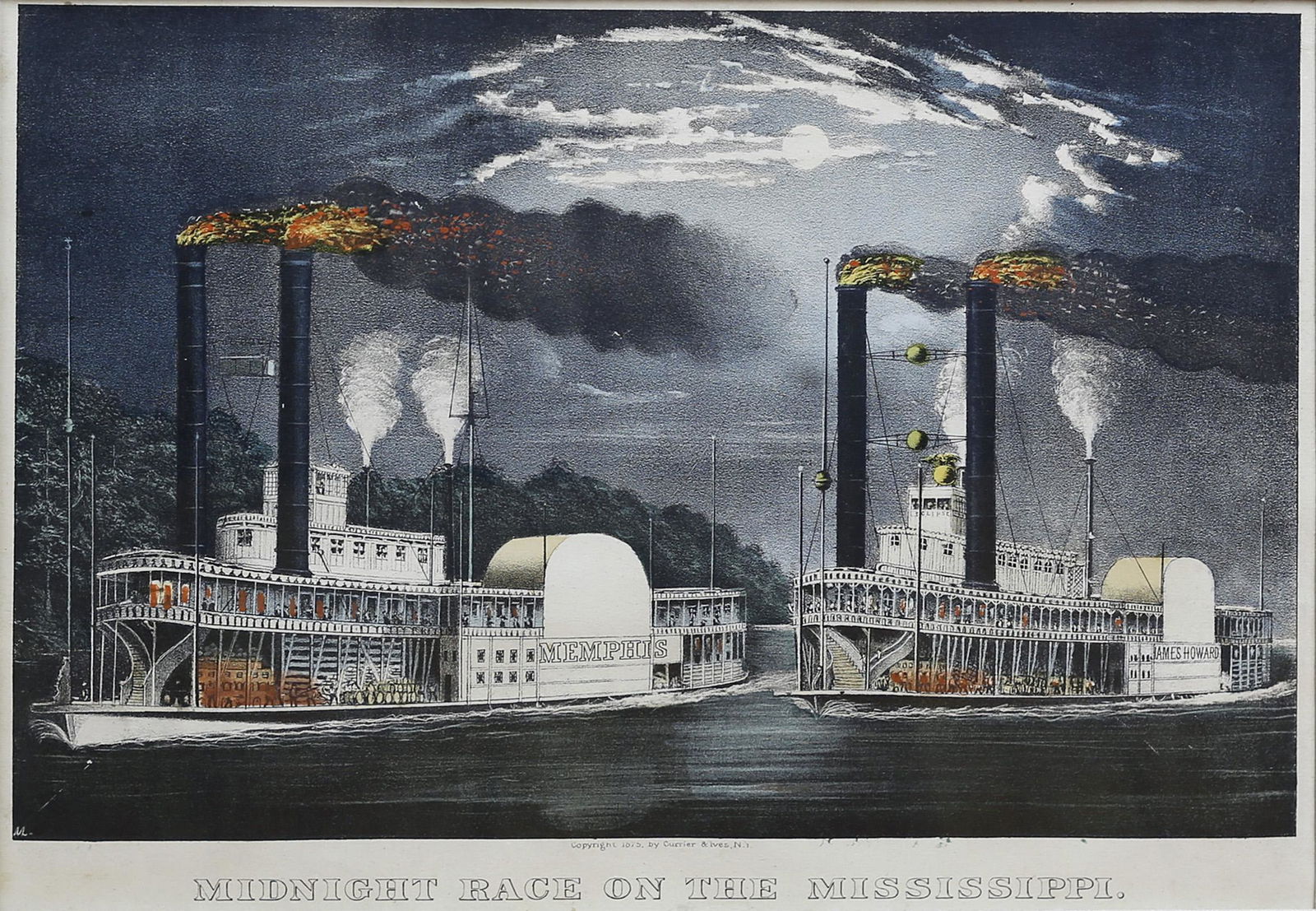 Currier & Ives, Midnight Race on the Mississippi (1 of 2)