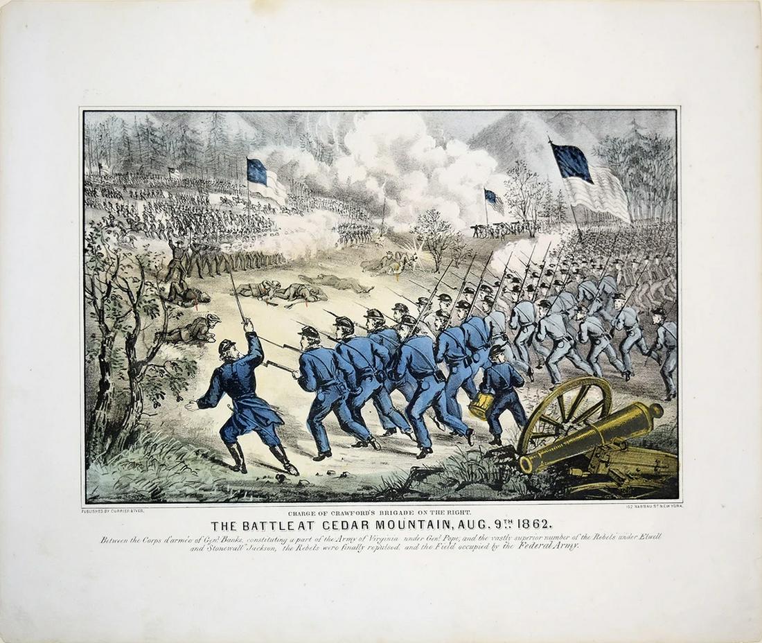 Currier & Ives, The Battle at Cedar Mountain, VA (1 of 1)