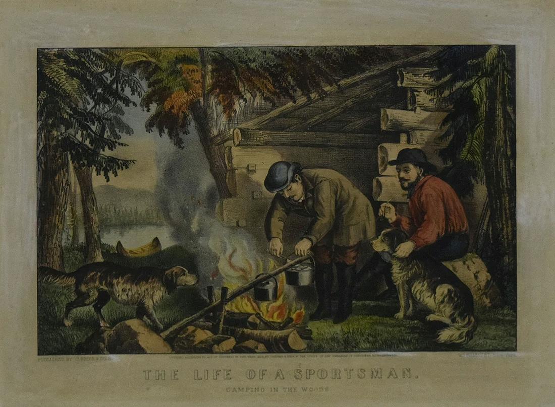 Currier & Ives, The Life of a Sportsman. Camping in the (1 of 1)