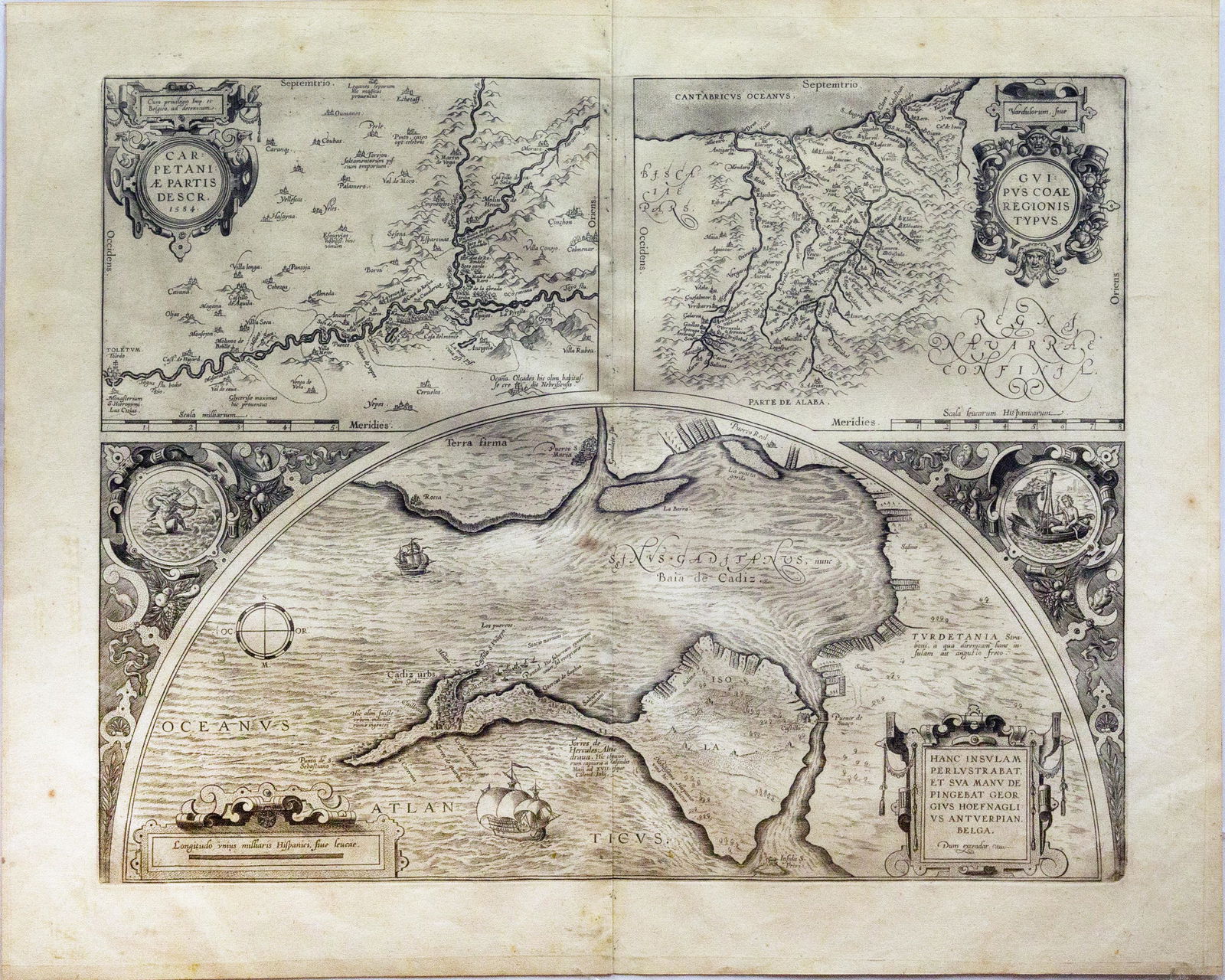 Ortelius Map of Three Spanish Cities (1 of 2)
