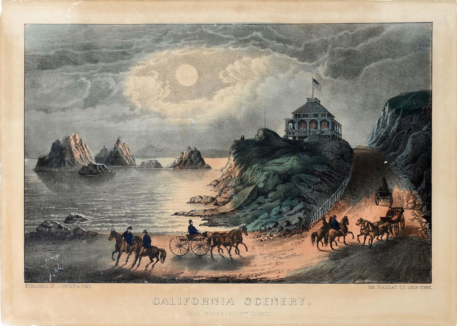 Currier & Ives - California Scenery. Seal Rocks - Point Lobos (1 of 1)