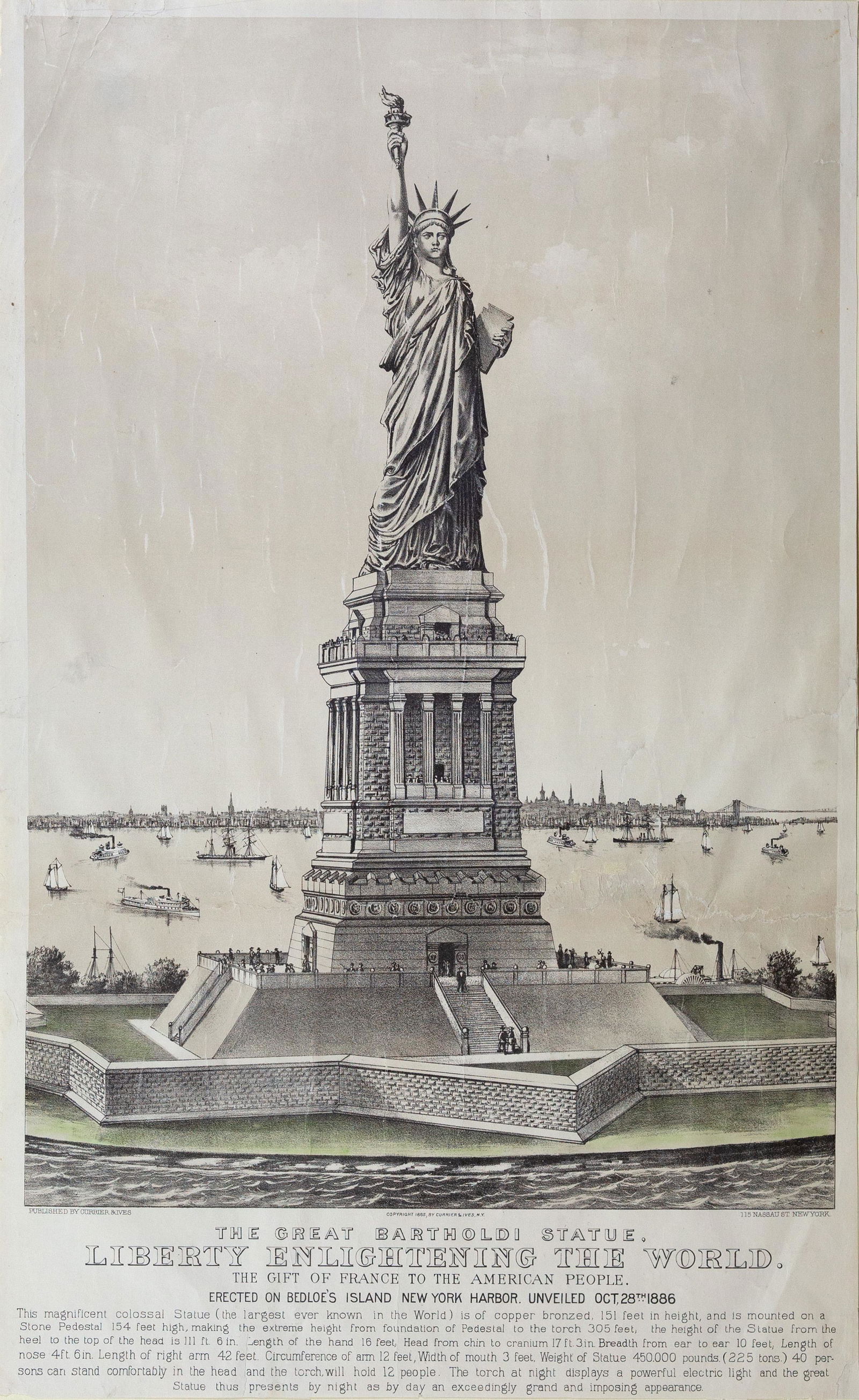 Currier & Ives - Statue of Liberty - The Great Bartholdi Statue (1 of 1)