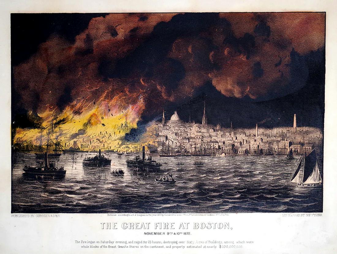 Currier & Ives - The Great Fire at Boston (1 of 1)