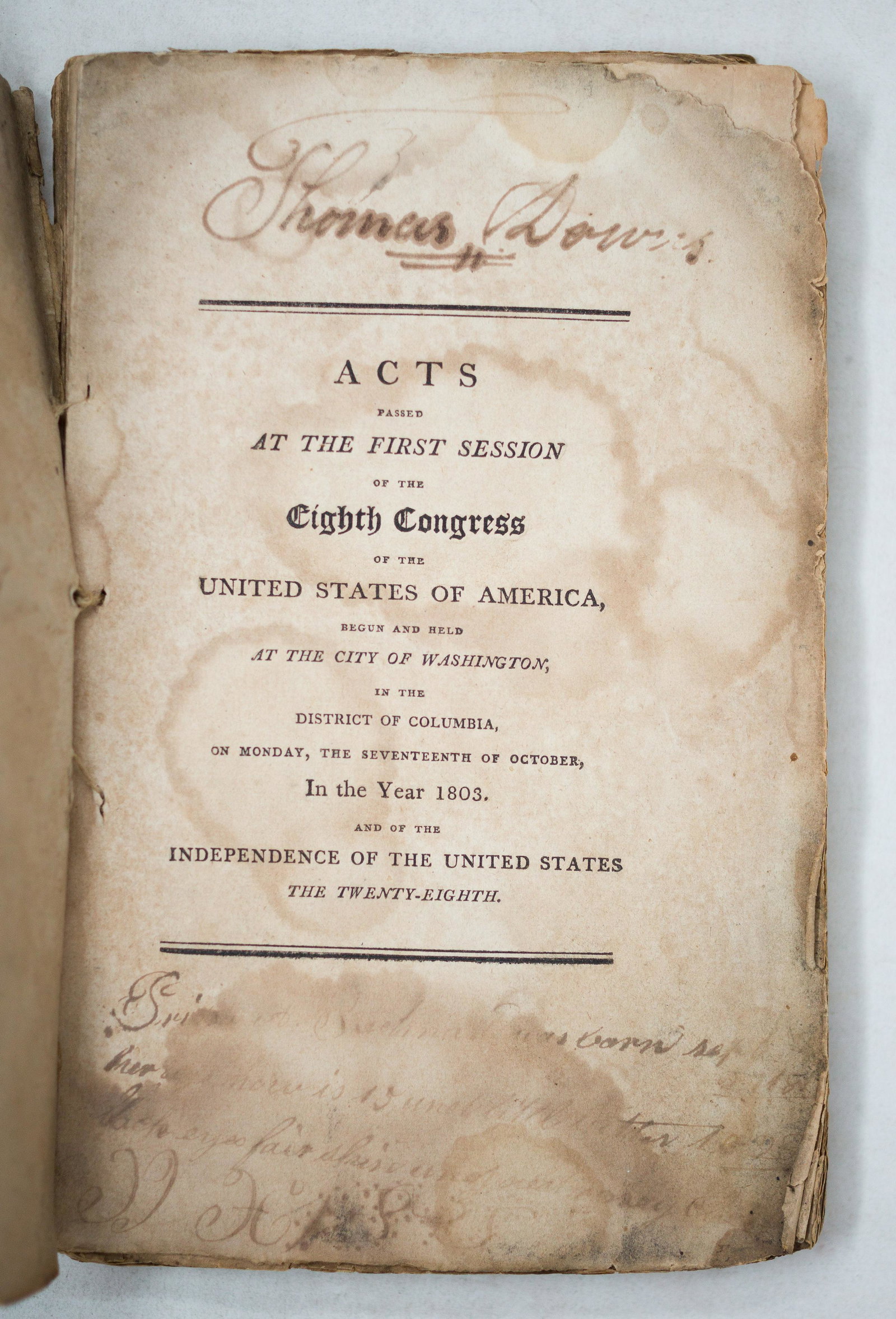 THE EARLIEST ACTS RELATING TO THE LOUISIANA PURCHASE. (1 of 4)
