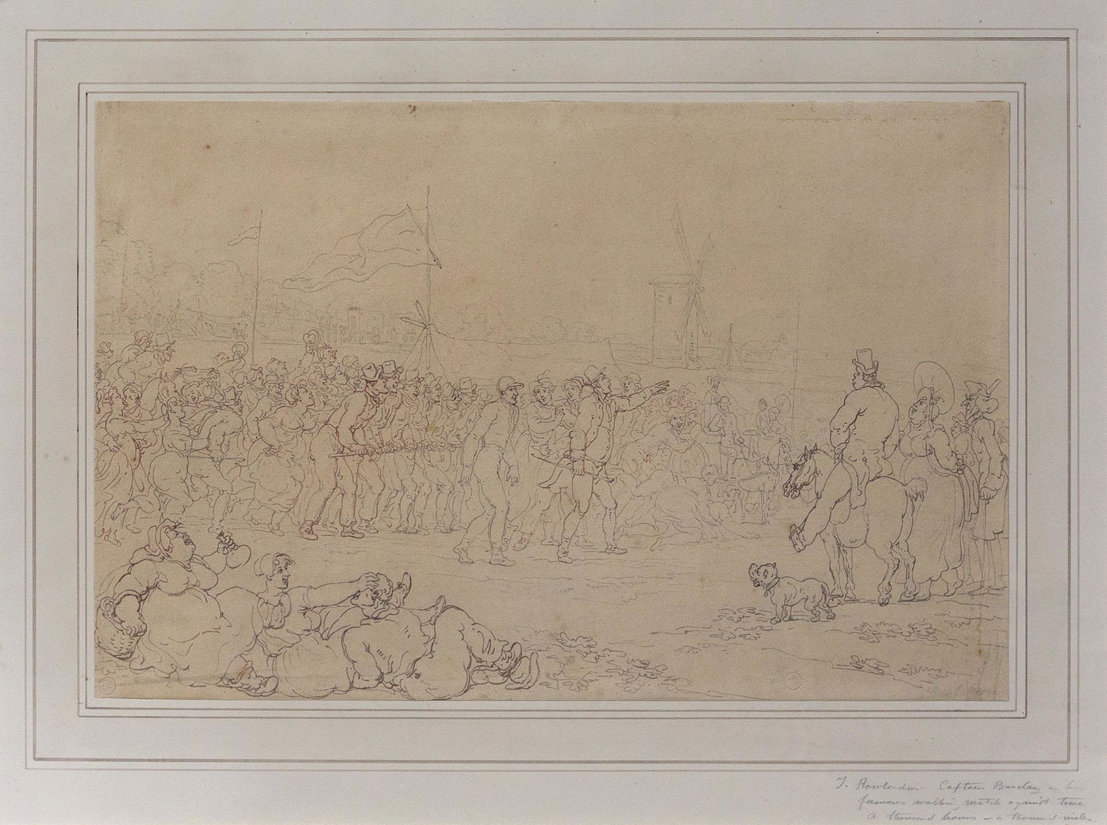 Thomas Rowlandson Original Watercolor of Captain Barclay (1 of 3)