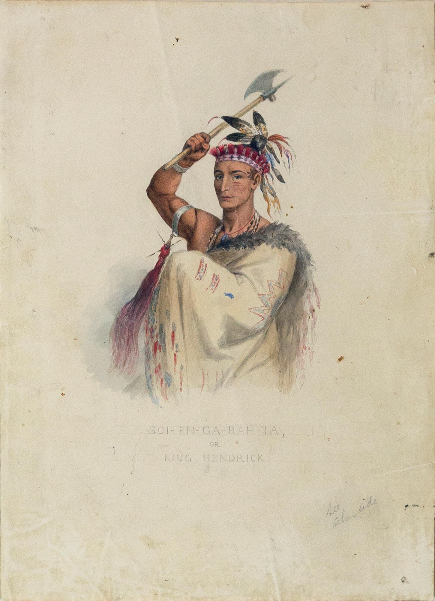 Original Watercolor of the Iroquois League's King Hendrick, or Soi-En-Ga-Rah-Ta (1 of 3)