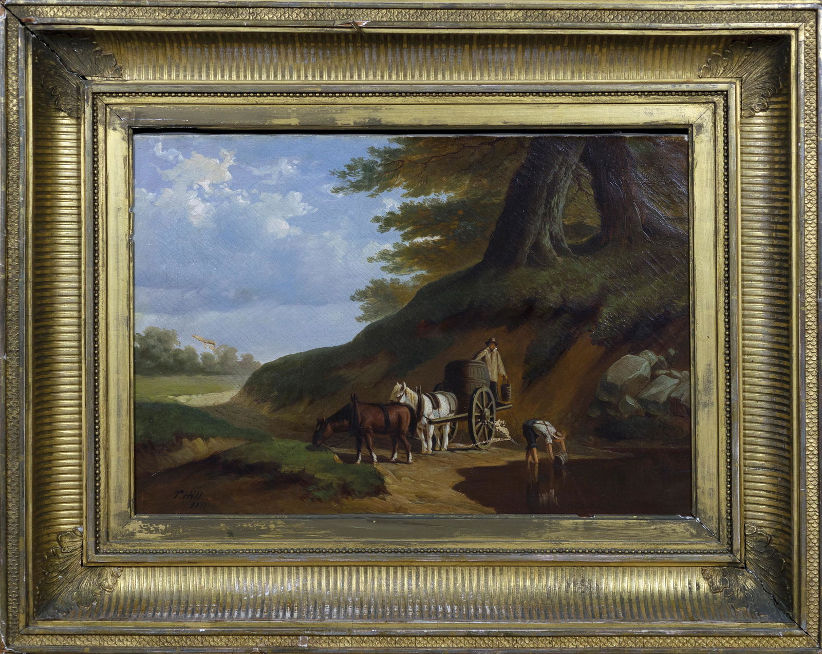 Thomas Hill Oil Painting of Water Wagons (1 of 1)