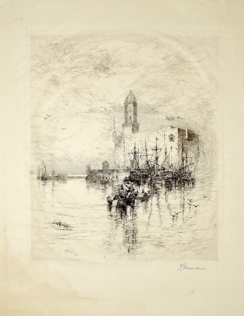 Moran Etching, Castle of San Juan D'ulloa, Vera Cruz Mexico (1 of 1)