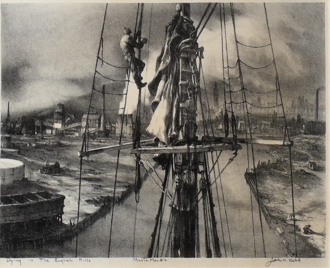 John Noble Lithograph of Dying in the English Kills (1 of 2)