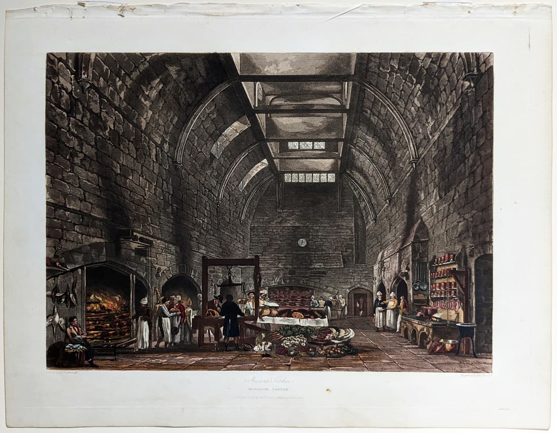 Pyne Royal Residences Aquatint, Ancient Kitcken / Windsor Castle (1 of 1)