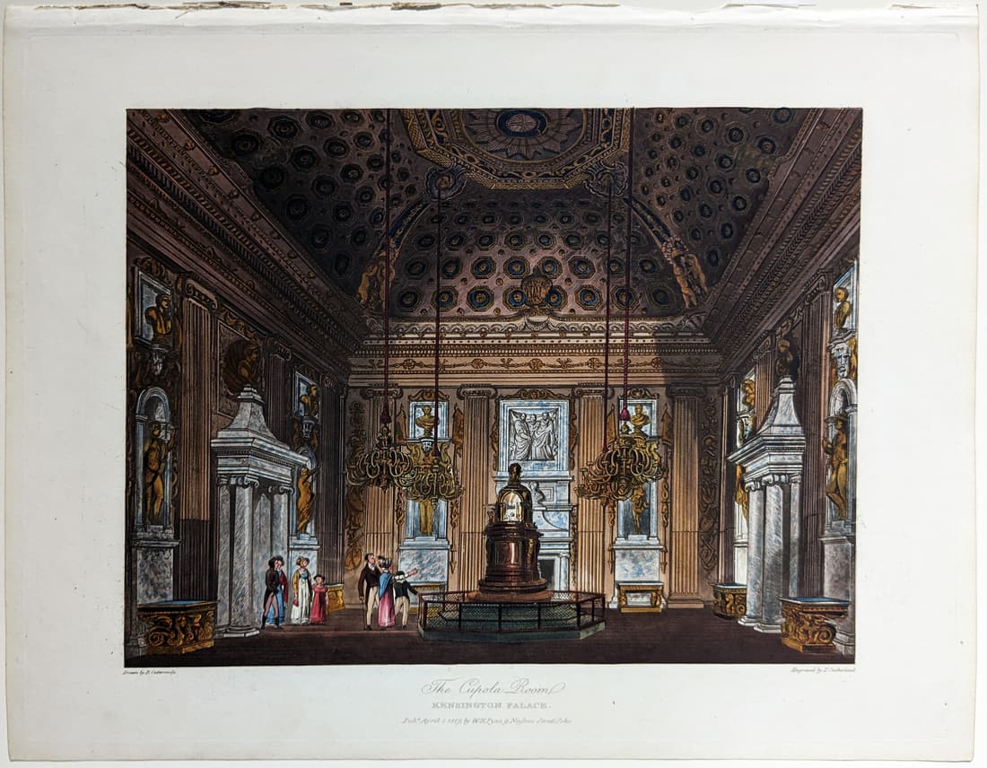 Pyne Royal Residences Aquatint, The Cupola Room / Kensington Palace (1 of 1)