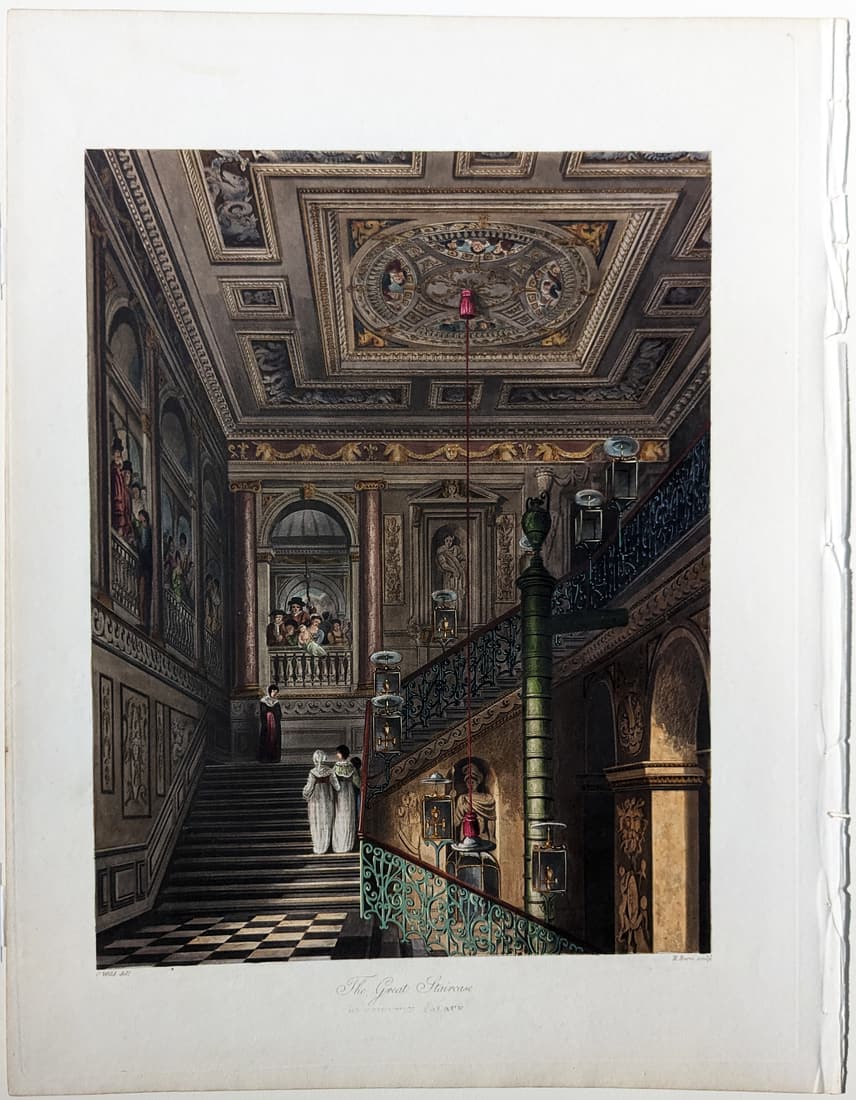 Pyne Royal Residences Aquatint, The Green Closet / Buckingham House (1 of 1)
