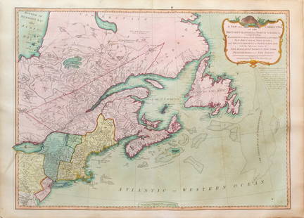 Laurie & Whittle Map of the British Colonies of North America: LAURIE, Robert (1755-1836), and WHITTLE, James (1757-1818). A New and Correct Map of the British Colonies in North America comprehending Eastern Canada...with the adjacent states of New England. Engra