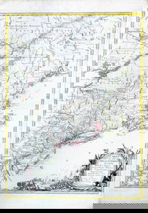 ELIOT MAP OF THE REVOLUTIONARY WAR NAMING THE UNITED STATES, 1ST EDITION, 2ND STATE: ELIOT, Jean Baptiste (18th Century); MONDHARE, Joseph (fl. c. 1750 - 1790). Carte du Théatre de la Guerre actuel entre les Anglais et les Trieze Colonies Unies de l'Amerique Septentrionale dressée p