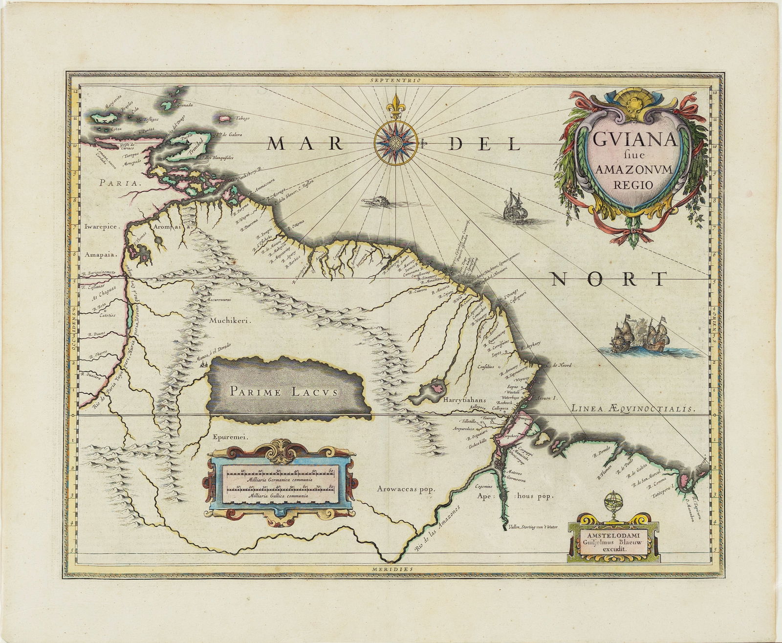 Blaeu Map of the Amazon Region, Brazil (1 of 1)