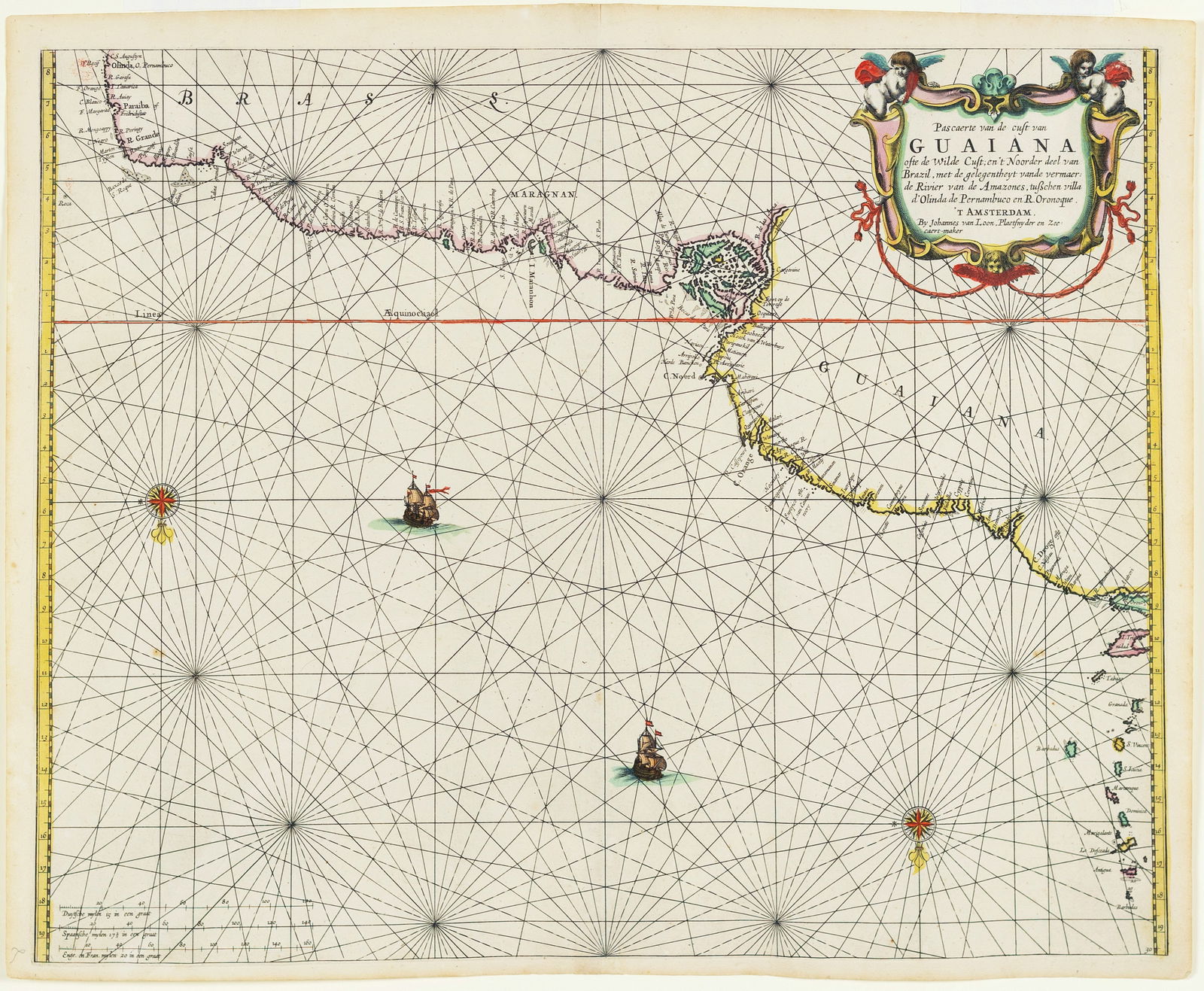 Van Loon Map of the Guaiana and Brazil (1 of 1)