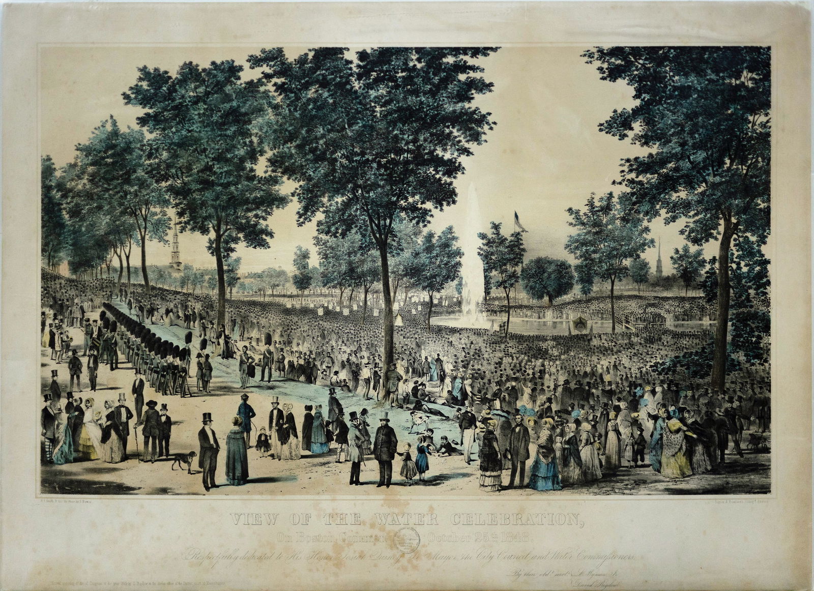 B. F. Smith Jr. Lithograph View of the Water Celebration on Boston Common (1 of 1)
