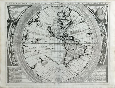 Coronelli Map of the New World